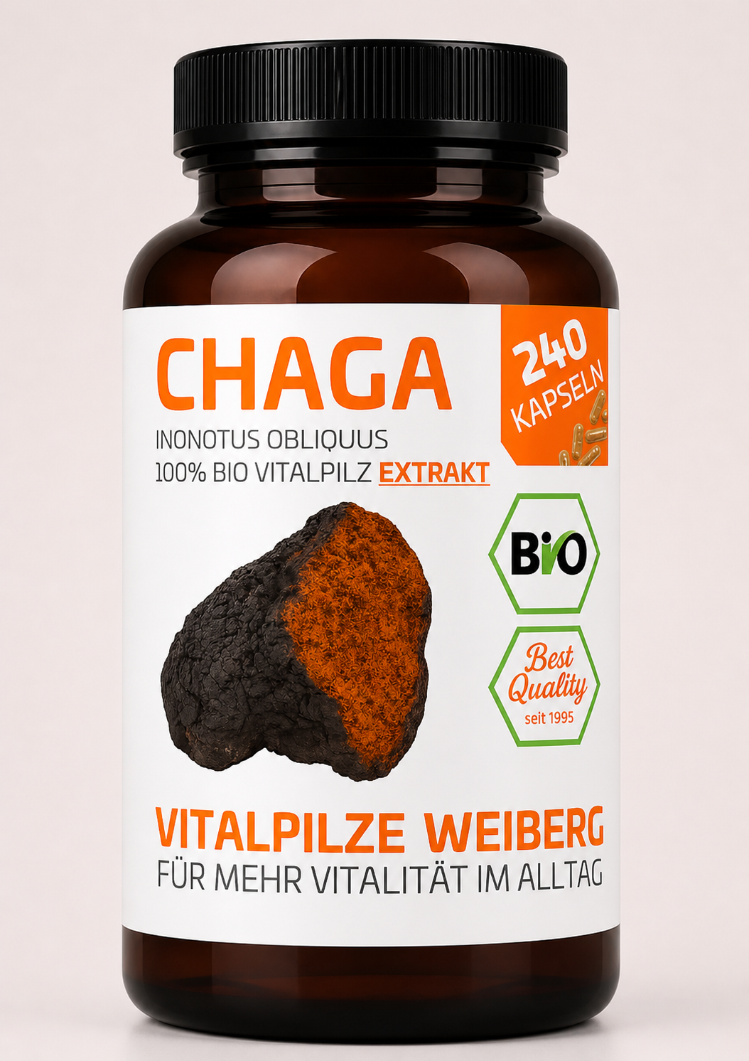 Original Hawlik, Bio Chaga Extrakt, 240 Kapseln