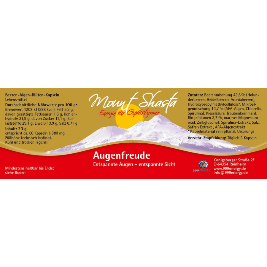 MOUNT SHASTA AUGENFREUDE 23g, ca. 60 Kapseln – Bild 2