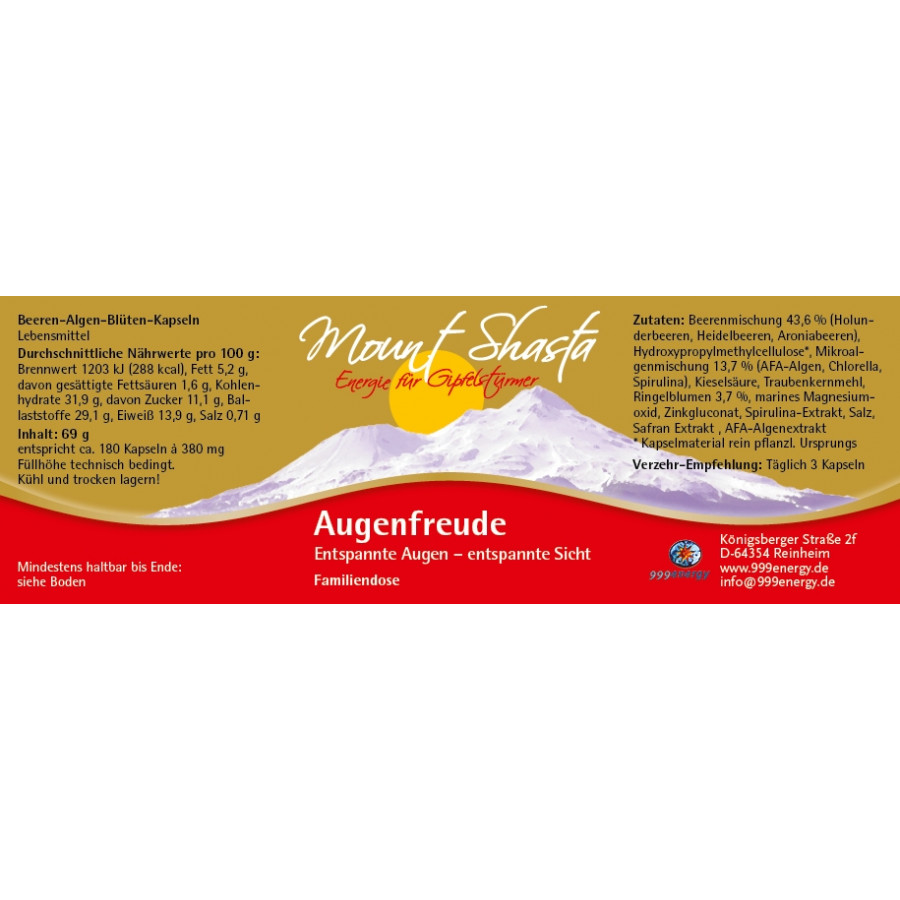 MOUNT SHASTA AUGENFREUDE 69g, ca. 180 Kapseln – Bild 2
