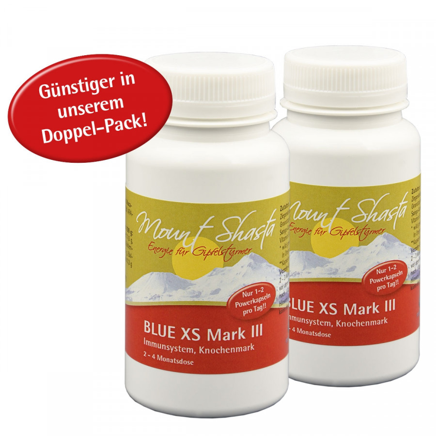 Mount Shasta BLUE XS Mark III 2×32,4g, ca. 240 Kapseln à 270mg Doppelpack