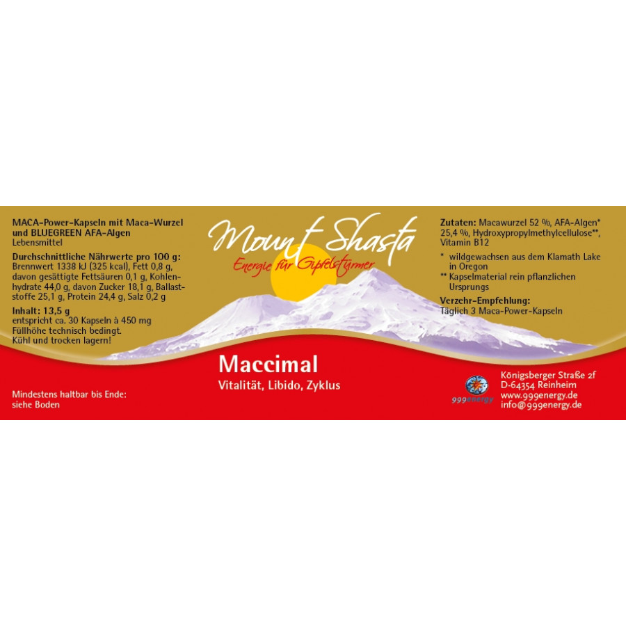 MOUNT SHASTA MACCIMAL 13,5g, ca. 30 Kapseln – Bild 2
